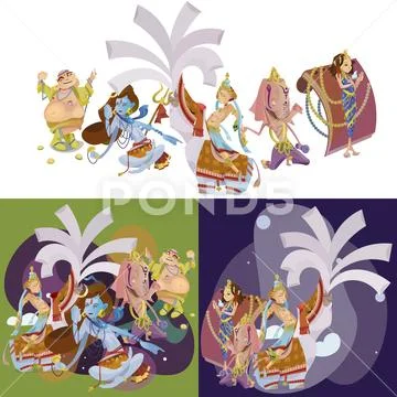 Set Of Isolated Hindu Gods Meditation In Yoga Poses Lotus And Goddess  Hinduism Religion, Traditional Asian Culture Spiritual Mythology, Deity  Worship Festival Vector Illustrations, T-shirt Concepts Royalty Free SVG,  Cliparts, Vectors, and