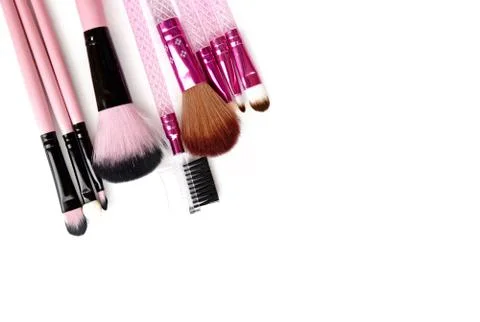 Set of isolated make-up brushes Stock-Fotos