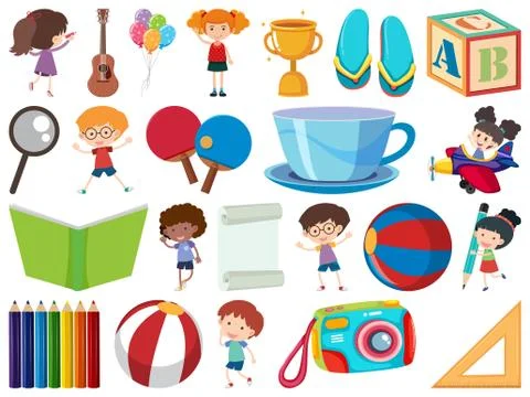Set of isolated objects theme childhood イラスト素材