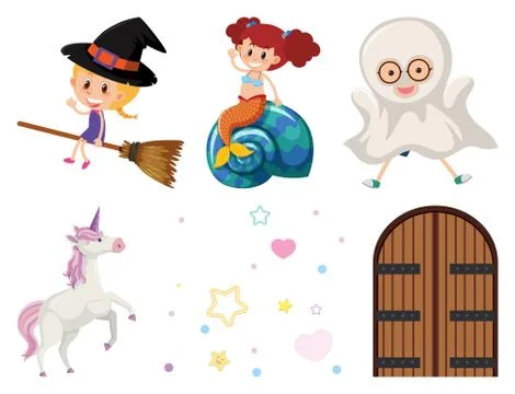 Set of isolated objects theme fairytale イラスト素材