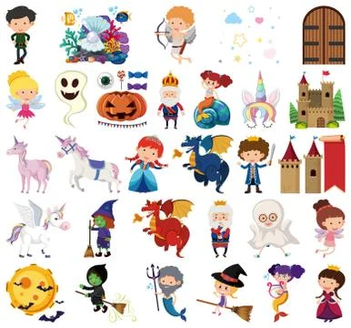 Set of isolated objects theme fairytale イラスト素材