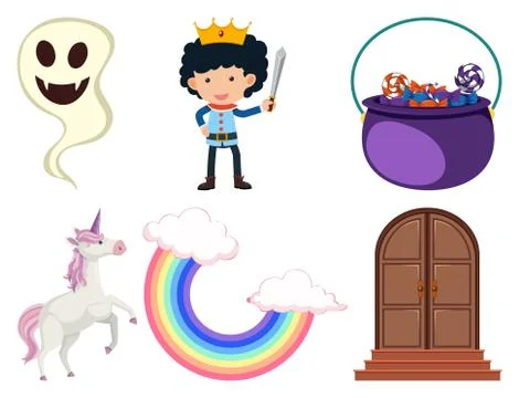 Set of isolated objects theme fairytale イラスト素材