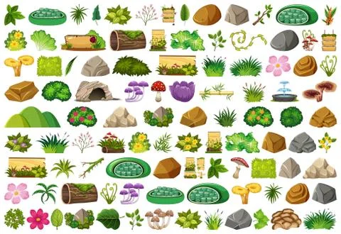 Set of isolated objects theme - gardening Illustrazione stock