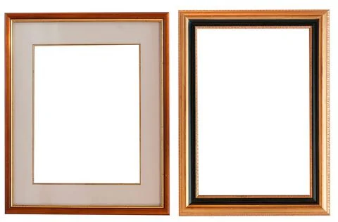 Set of isolated picture frames gallery Stock Photos