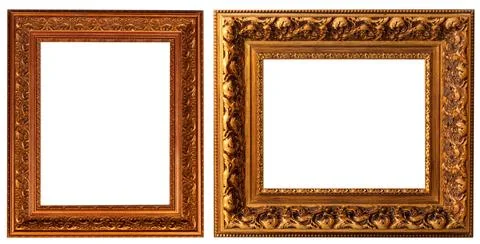 Set of isolated picture frames gallery Foto stock