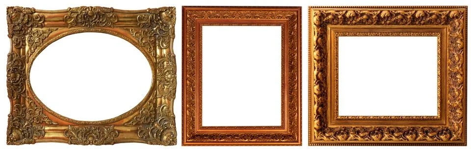 Set of isolated picture frames gallery Foto stock