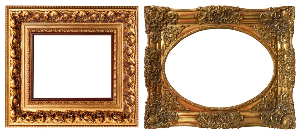 Set of isolated picture frames gallery 스톡 사진