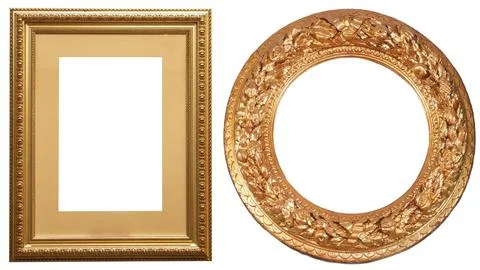 Set of isolated picture frames gallery Stock Photos