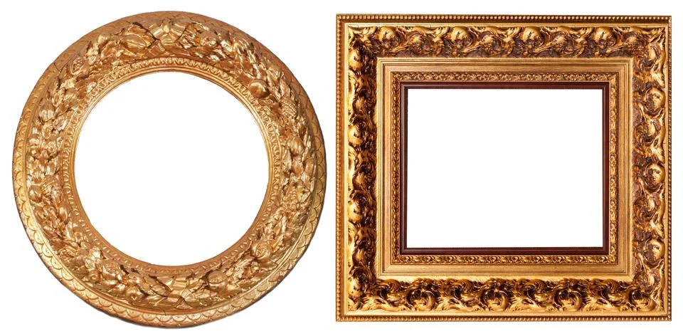 Set of isolated picture frames gallery Foto stock