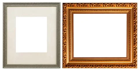 Set of isolated picture frames gallery 스톡 사진