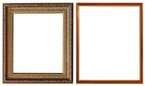 Set of isolated picture frames gallery Foto stock