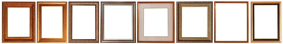 Set of isolated picture frames gallery 스톡 사진