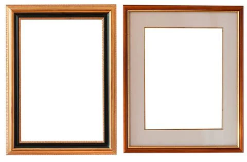 Set of isolated picture frames gallery exhibition interior Stock Photos