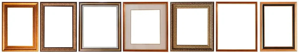 Set of isolated picture frames gallery Stock Photos