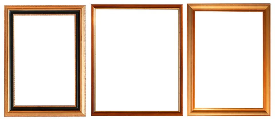 Set of isolated picture frames gallery Stock Photos