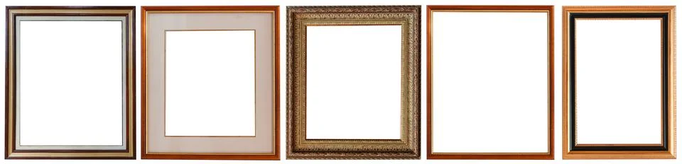 Set of isolated picture frames gallery Stock Photos