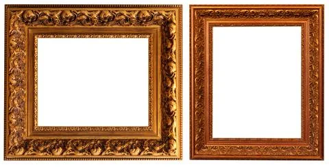 Set of isolated picture frames gallery exhibition interior Foto stock