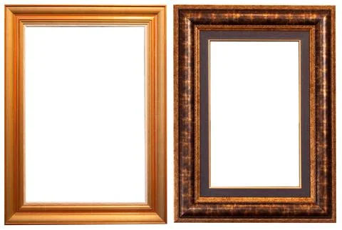 Set of isolated picture frames gallery exhibition interior Foto stock