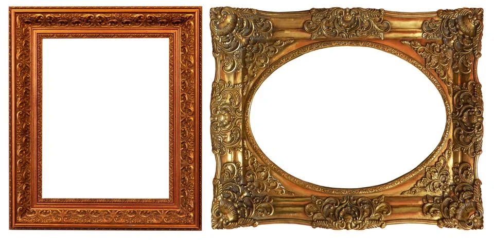 Set of isolated picture frames gallery exhibition interior Foto stock