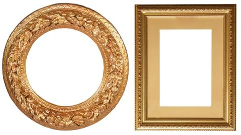 Set of isolated picture frames gallery exhibition interior Foto stock