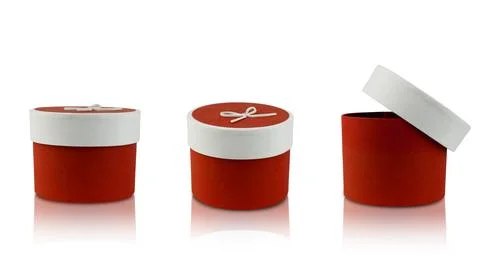 Set of isolated red boxes on a white background. Stock Photos