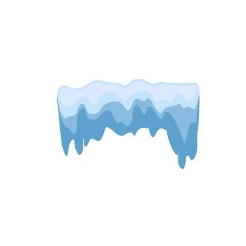 Set of Isolated snow cap. Snowy elements on winter background. Vector template Stock Illustration