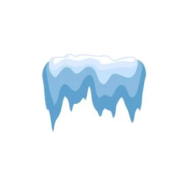 Set of Isolated snow cap. Snowy elements on winter background. Vector template イラスト素材