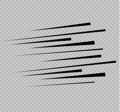 Set of isolated speed lines. The effect of movement to your design. Black lines Stock Illustration