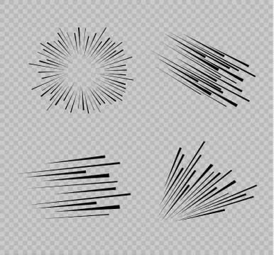Set of isolated speed lines. The effect of movement to your design. Black lines Stock Illustration