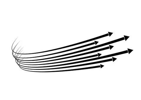 Set of isolated speed lines. The effect of movement to your design. Black lines Stock Illustration