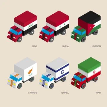 Set of isometric 3d cargo 스톡 일러스트