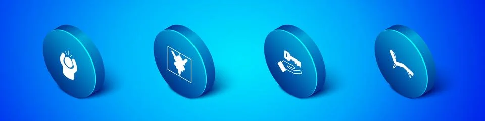 Set Isometric Anger, Solution to the problem, Armchair and Rorschach test icon Stockillustratie