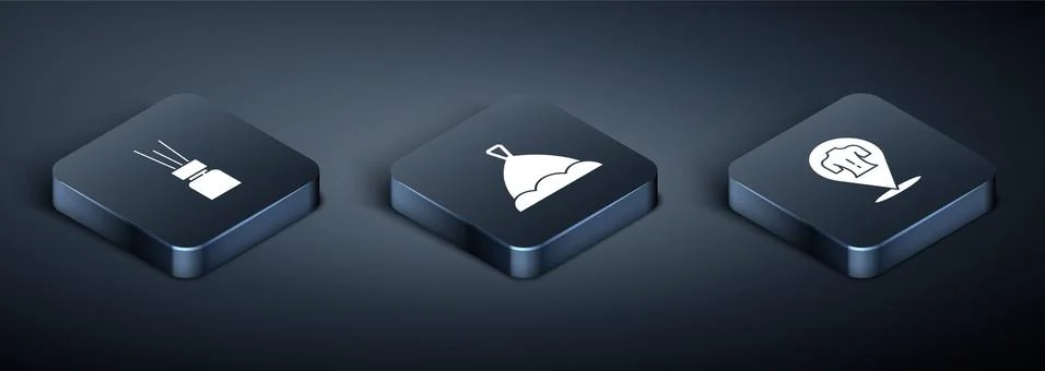 Set Isometric Aroma diffuser, Massage and Sauna hat icon. Vector 스톡 일러스트