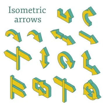 Set of isometric arrows Stock Illustration