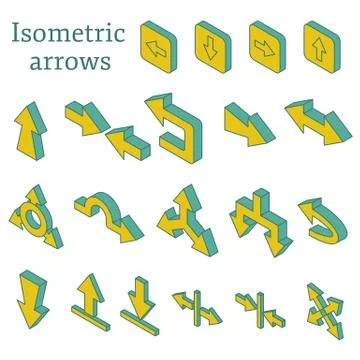Set of isometric arrows Stock Illustration