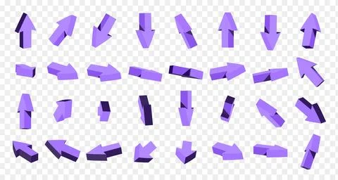 Set of isometric arrows. UI and UX design elements for website, application Stock Illustration