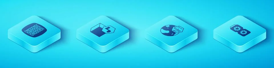 Set Isometric Binary code, NFT Digital crypto art, Video graphic card and  ic 스톡 일러스트