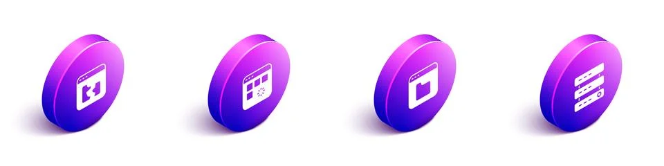 Set Isometric Broken file, Loading data window, Browser files and Server, Data Stockillustratie