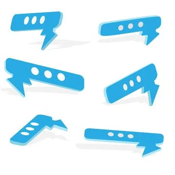 Set of isometric bubble text variations Stock Illustration
