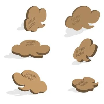 Set of isometric bubble text with variations of slants Stock Illustration