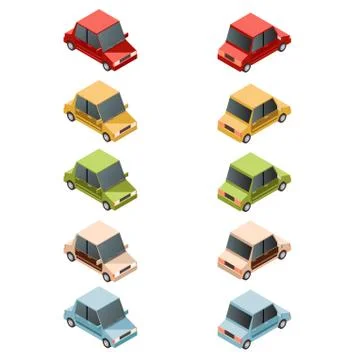 Set of isometric car icons2 Stock Illustration