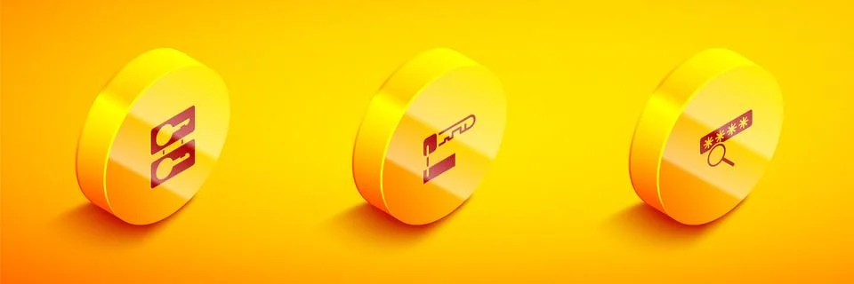 Set Isometric Casting keys, Marked and Password protection icon. Vector Stock Illustration