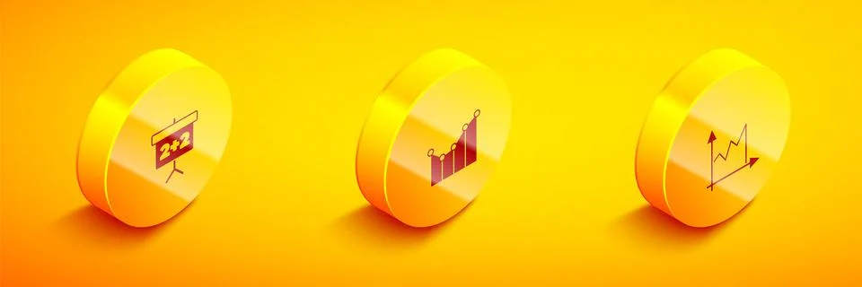 Set Isometric Chalkboard, Graph, schedule, chart, diagram and icon. Vector 스톡 일러스트
