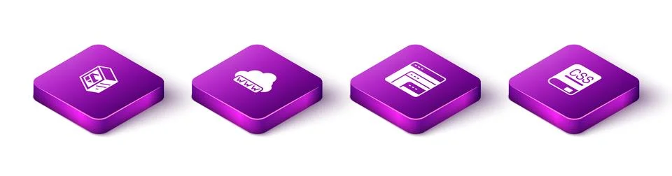 Set Isometric Computer, Web development, Software and Books about programmi.. Illustrazione stock