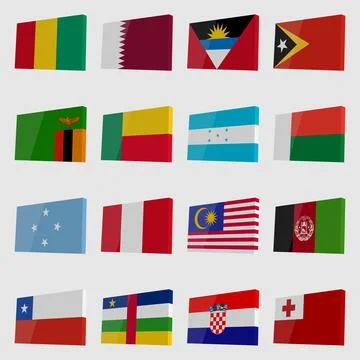 Set of isometric countries of the world Stock Illustration