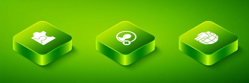 Set Isometric Create account screen, Head hunting and icon. Vector 库存插图