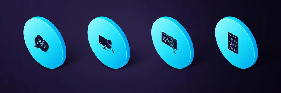 Set Isometric Create account screen on mobile, System bug concept, Computer Stock Illustration