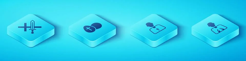 Set Isometric Crusade, Easter egg, Hands in praying position and Priest icon Stock Illustration