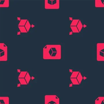 Set Isometric cube and file on seamless pattern. Vector Illustrazione stock