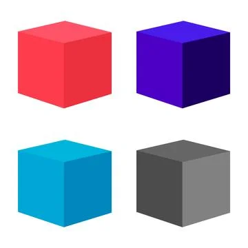 Set of isometric cube design, web modern concept icon, geometric vector illus 스톡 일러스트
